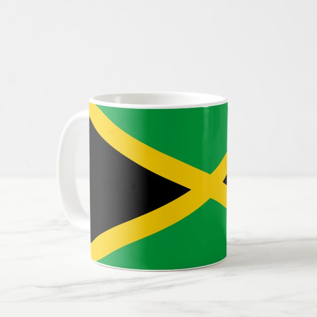(Jamaikanische) Flagge Jamaikas Kaffeetasse (Vorderseite Links)