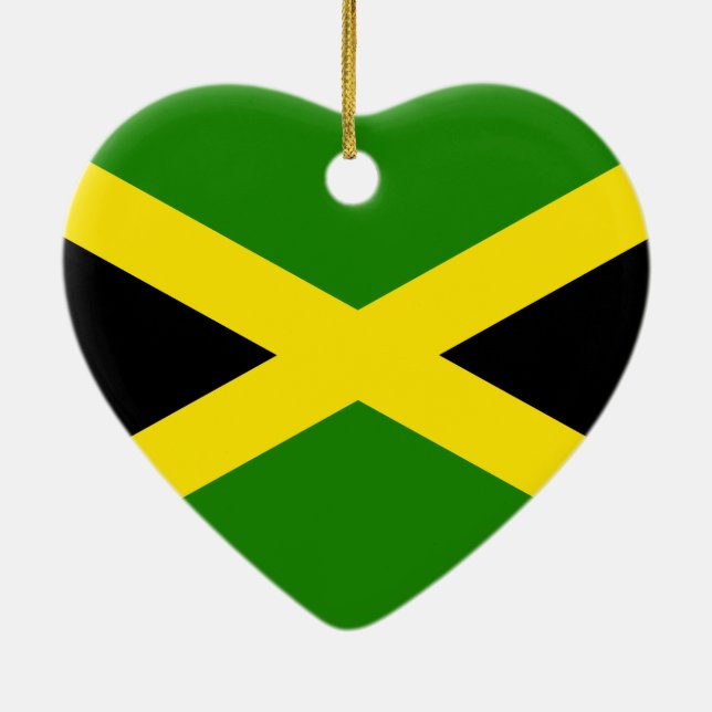 Jamaikanische Flagge Keramik Ornament (Hinten)