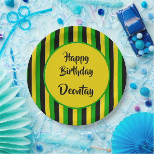 Jamaikanische Flagge Kolored Reggae Birthday Pappteller