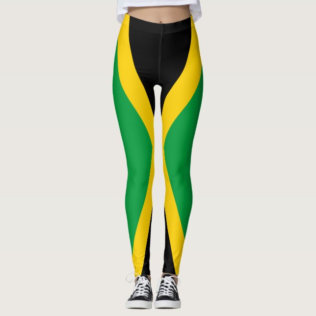 Jamaikanische Flagge Leggings (Vorderseite)