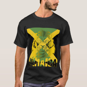 Jamaikanische Flagge Löwe von Juda One Liebe T -  T-Shirt