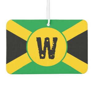 Jamaikanische Flagge Monogram Air Freshener Autolufterfrischer