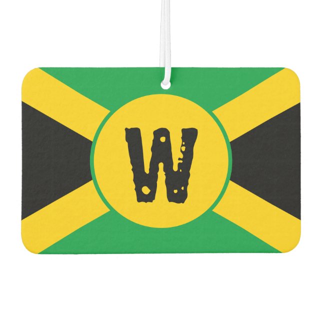 Jamaikanische Flagge Monogram Air Freshener Autolufterfrischer (Vorderseite)