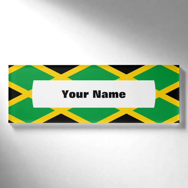 jamaikanische Flagge Namenschild (Vorderseite)