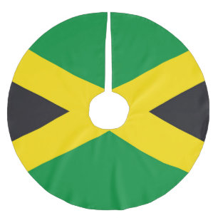 Jamaikanische Flagge Polyester Weihnachtsbaumdecke