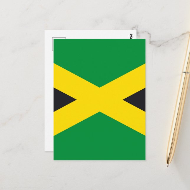 Jamaikanische Flagge Postkarte (Vorderseite/Rückseite Beispiel)