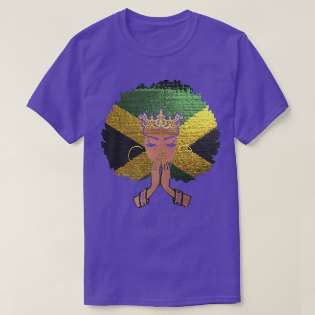 jamaikanische Flagge Schwarze Frau Melanin Queen A T-Shirt (Design vorne)