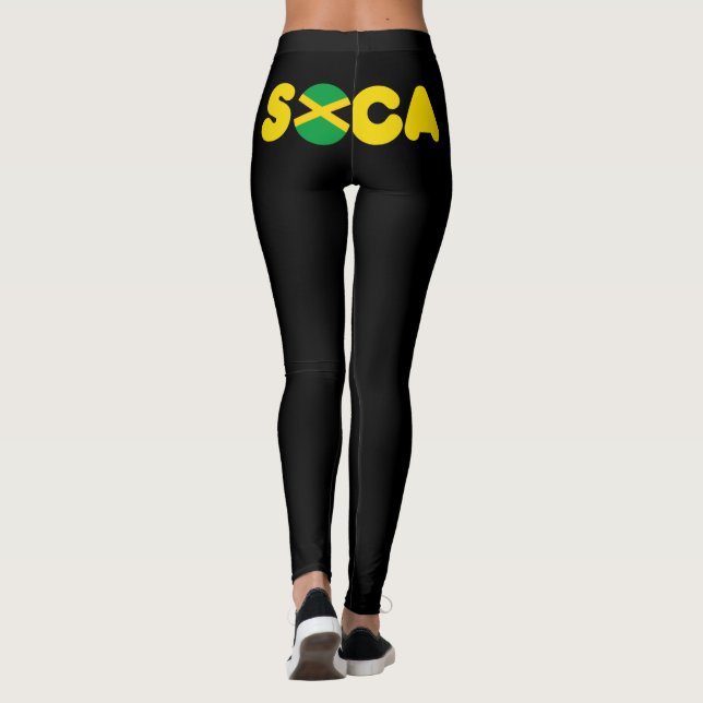 Jamaikanische Flagge Soca Leggings (Rückseite)