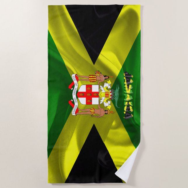 Jamaikanische Flagge Strandtuch (Vorderseite)