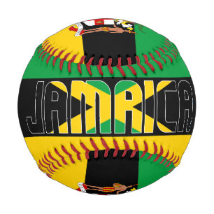 Jamaikanische Flagge und Wappen Patriotisch Baseball
