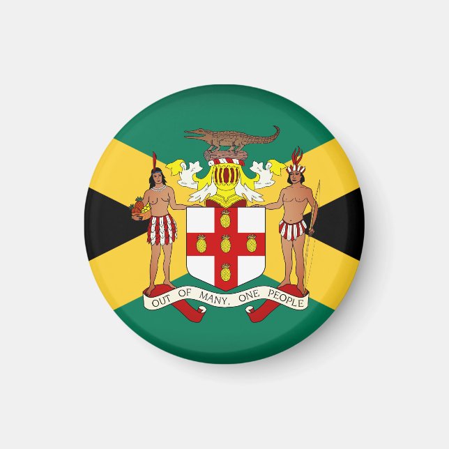 jamaikanische Flagge/Wappen Magnet (Vorne)
