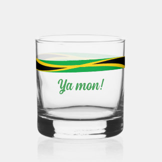 Jamaikanische Flagge Ya Mon Whiskyglas
