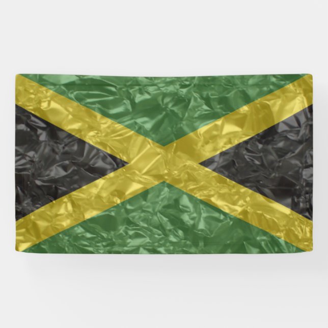 jamaikanische Flagge - zerknittert Banner (Horizontal)