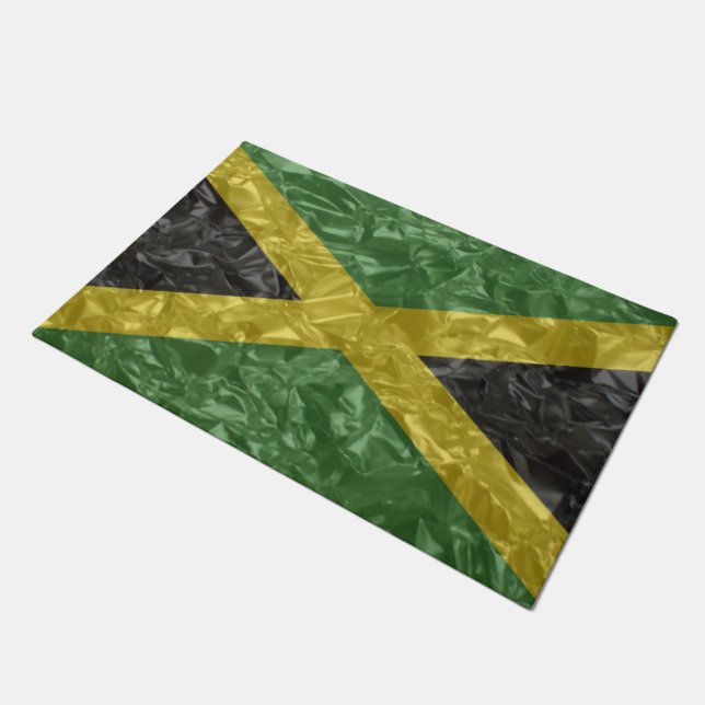 jamaikanische Flagge - zerknittert Fußmatte (Schrägansicht)
