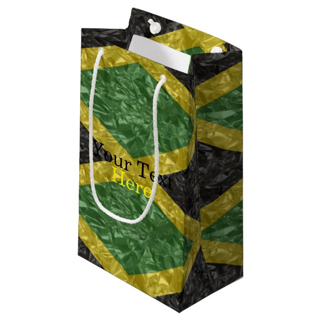 jamaikanische Flagge - zerknittert Kleine Geschenktüte (Vorderseite Schrägansicht)