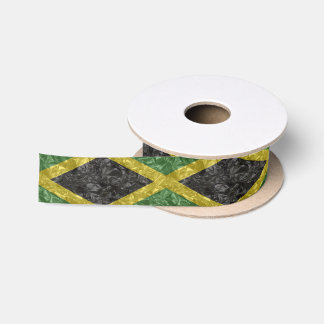 jamaikanische Flagge - zerknittert Satinband