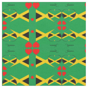 Jamaikanische Flaggenfabrik und Jamaica Herzenmode Stoff