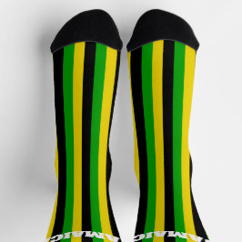 jamaikanische Flaggenfarben gestrichen Socken