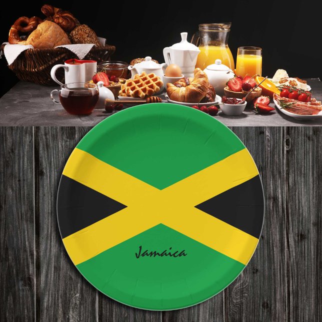 Jamaikanische Flaggenpapiere Teller und Jamaika-Pa (Von Creator hochgeladen)