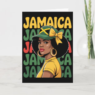 Jamaikanische Frauen Mädchen Jamaika-Flagge Urlaub Karte