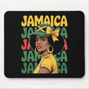 Jamaikanische Frauen Mädchen Jamaika-Flagge Urlaub Mousepad