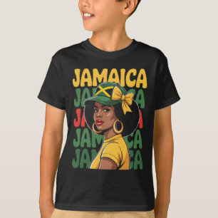Jamaikanische Frauen Mädchen Jamaika-Flagge Urlaub T-Shirt