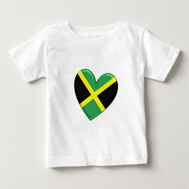 Jamaikanische Herz-Flagge Baby T-shirt (Vorderseite)