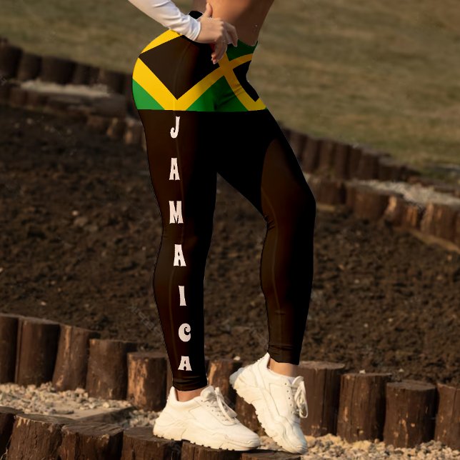 Jamaikanische Leggings unter Flagge (Jamaican Flag Sports Leggings)