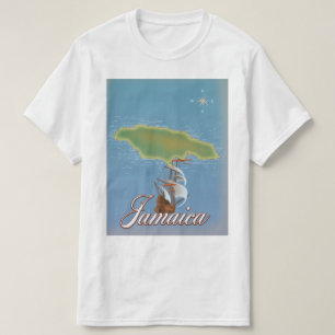 Jamaikanische Reisekarte Inselkarte T-Shirt