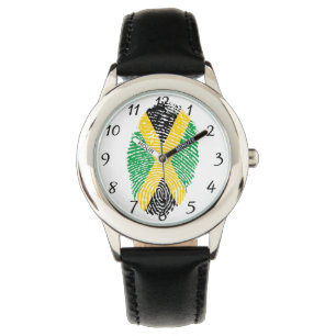jamaikanische Touch-Fingerabdruckflagge Armbanduhr