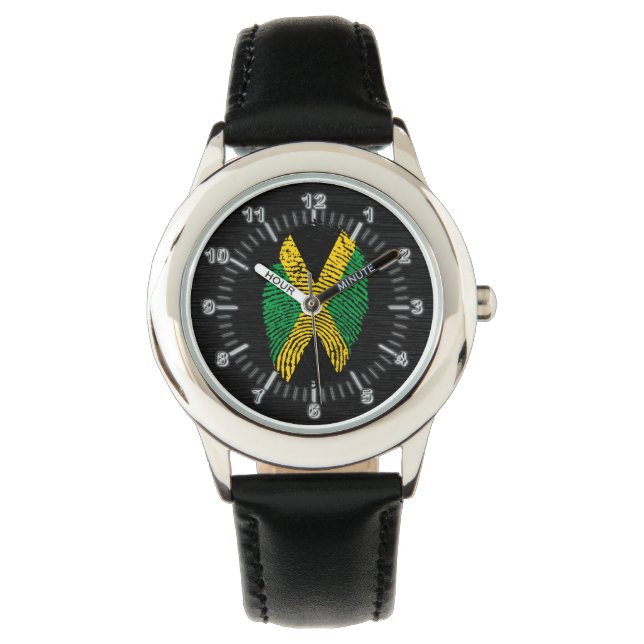 jamaikanische Touch-Fingerabdruckflagge Armbanduhr (Vorderseite)