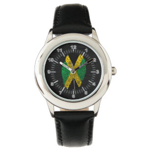 Jamaikanische Touchfingerabdruckflagge Armbanduhr