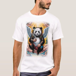 Jamaikanischer Engel-Panda ruht auf einem Grünen T-Shirt