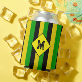 Jamaikanischer Flag gefärbter Monogram Beer Dosenkühler
