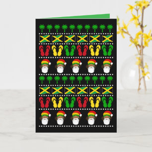 Jamaikanischer hässlicher Pullover Rasta Weihnacht Karte