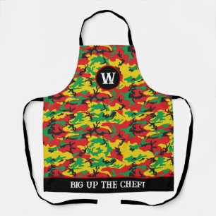 Jamaikanischer Koch und Cook Rasta Camouflage Schürze