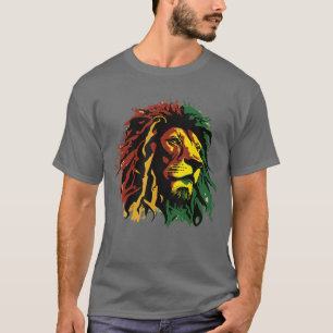 Jamaikanischer Löwe Jamaikanische Rasta-Flagge Löw T-Shirt