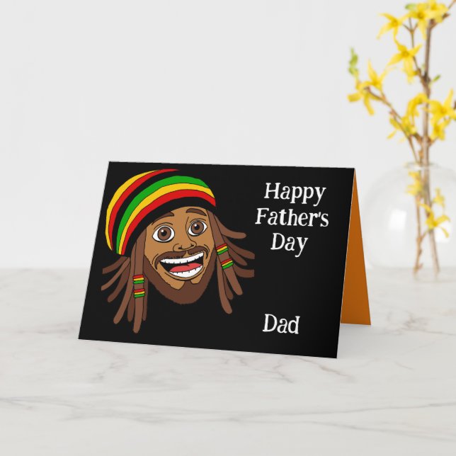 Jamaikanischer Rasta Frohen Vatertag Karte (Gelbe Blume)