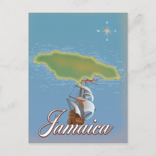 Jamaikanischer Reiseplan Postkarte