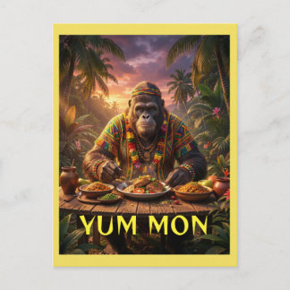 jamaikanischer Sasquatch-Mittagessen Yum mon Aufkl Postkarte