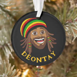 Jamaikanischer süßer Rasta-Mann personalisiert Ornament