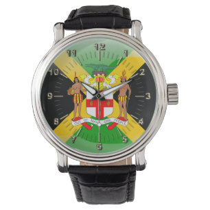 Jamaikanischer Wappen Armbanduhr