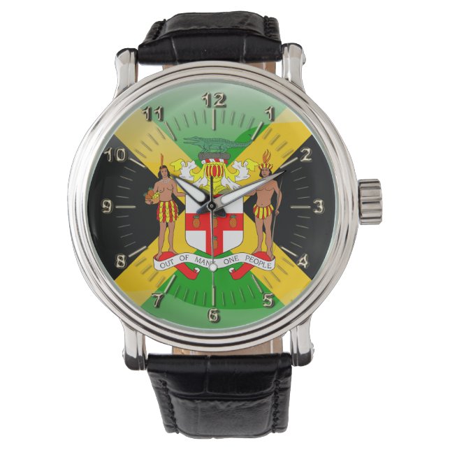 Jamaikanischer Wappen Armbanduhr (Vorderseite)