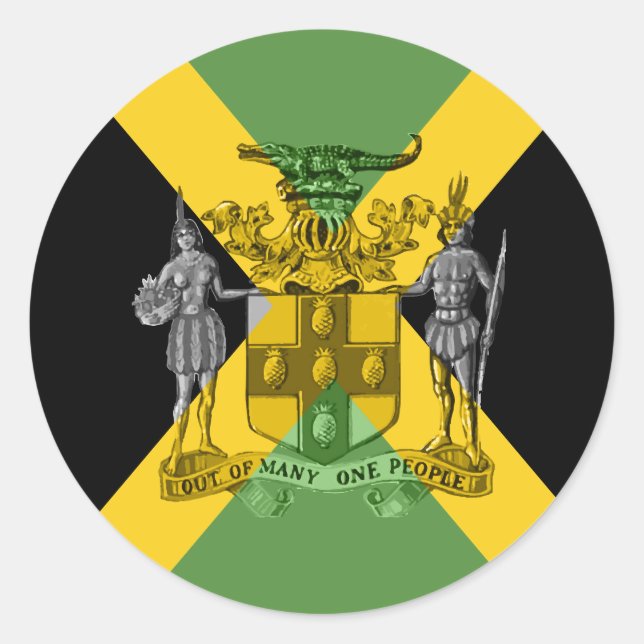 Jamaikanischer Wappen-Aufkleber Runder Aufkleber (Vorderseite)