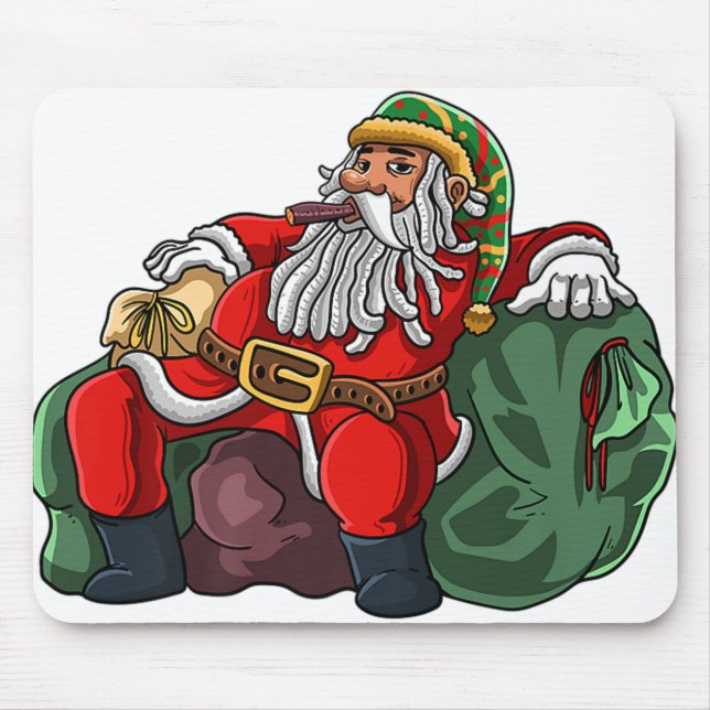 jamaikanischer Weihnachtsmann rasta santa claus ra Mousepad (Vorne)