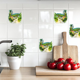 Jamaikanisches Dorf Fliese