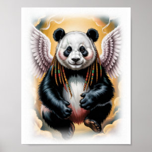 Jamaikanisches Engel-Panda-Design auf einer Poster