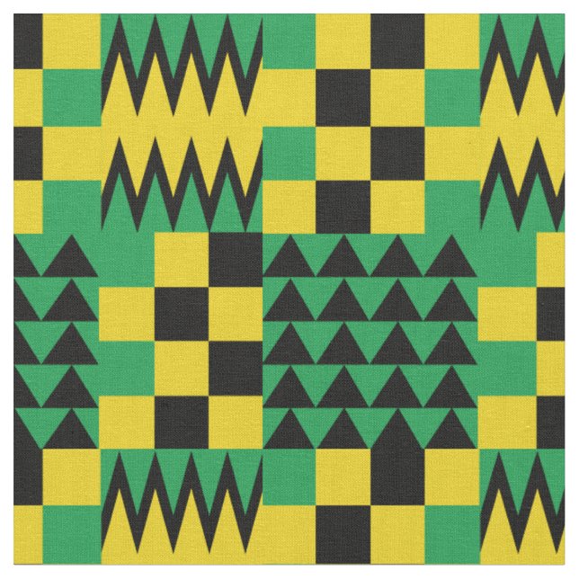 jamaikanisches Flaggenfarbenmuster Stoff (Nahaufnahme)