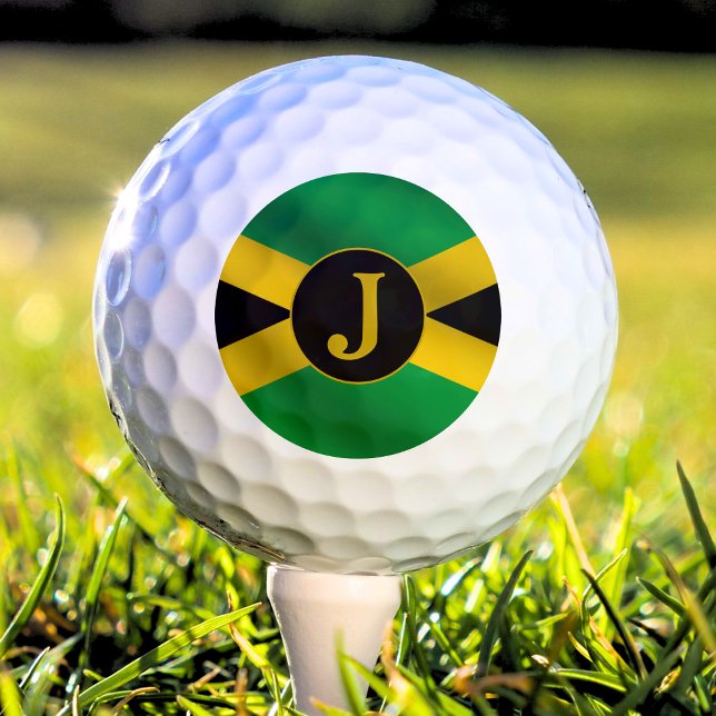 Jamaikanisches Flaggenmonogramm Golfball (jamaica jamaican flag monogram golf ball)