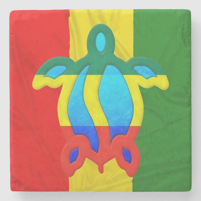 Jamaikanisches Honu Steinuntersetzer (Vorderseite)